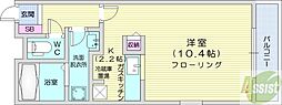 マリオン桑園 1Kの間取図画像