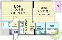 MTガーデンノース3 1LDKの間取図画像