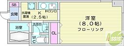 アミティ.N22 1Kの間取図画像