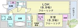 ディアレイシャス札幌ステーション 1LDKの間取図画像
