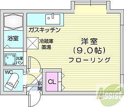 ライフステージ北26条 ワンルームの間取図画像
