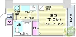 スタジオシティ 1Kの間取図画像
