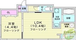仮)南郷通14丁目北 MS 1LDKの間取図画像