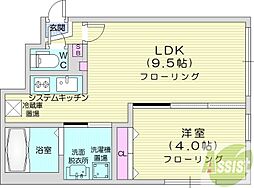 ラフィーネ環状通東 1LDKの間取図画像