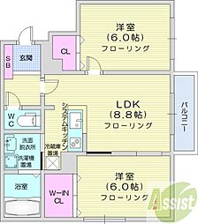Mesig Green 2LDKの間取図画像