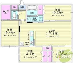 ゼスティ山の手 4LDKの間取図画像