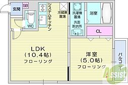 スリーナインXY 1LDKの間取図画像
