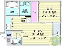 フェリーク 1LDKの間取図画像