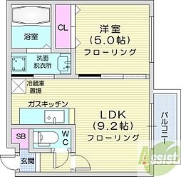 フェリーク 1LDKの間取図画像