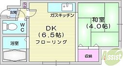 ハイツ24 1DKの間取図画像