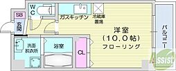 ブルースカイ北20 ワンルームの間取図画像