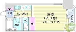 アン・セリジェ弐番館 1Kの間取図画像