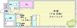 メゾン山鼻 1Kの間取図画像