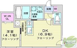 GriGG 1DKの間取図画像