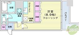 プロシード元町 1Kの間取図画像