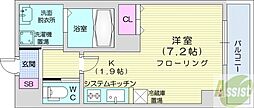 アルファスクエア北15条 1Kの間取図画像
