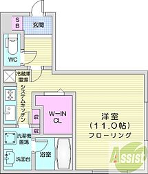 GAREN20 1Kの間取図画像