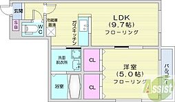ル・ファール円山 1LDKの間取図画像