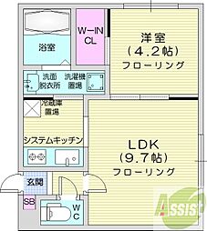 ピノ・ノワール医大前 1LDKの間取図画像