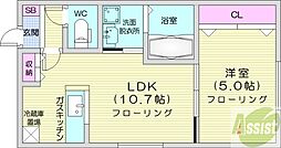 レトワール・デュ・ノール 1LDKの間取図画像