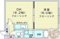 KDビル 1DKの間取図画像