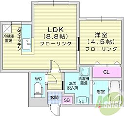 ユーフォリア北円山 1LDKの間取図画像