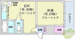 コーポラスPAPA 1DKの間取図画像