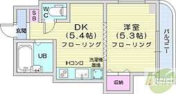 プレサント北35条 1DKの間取図画像