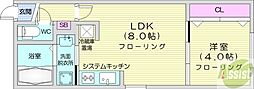 阿部亮財団ビル 1LDKの間取図画像