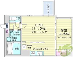 CITYSPIRE南三条2 1LDKの間取図画像