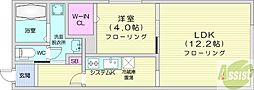 パークライフ中島公園 1LDKの間取図画像