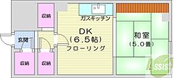 みかほマンション 1DKの間取図画像