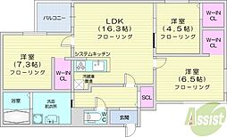 札幌市東区北十三条東5丁目マンション 3LDKの間取図画像