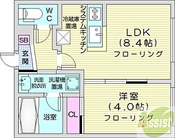 アクティベイト南郷13丁目スクエア 1LDKの間取図画像