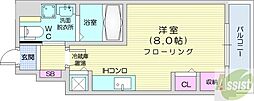 パシフィックタワー札幌 1Kの間取図画像