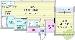 HGSノース23 1LDKの間取図画像