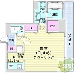 グランカーサ裏参道 1Kの間取図画像
