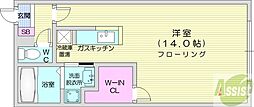 アーブル麻生 1Kの間取図画像