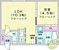 間取り：1LDK、都市ガス、ネット無料、エアコン、オートロック