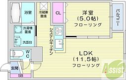 モルティーニN12 1LDKの間取図画像