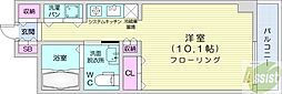 TEADA北4条 1Kの間取図画像