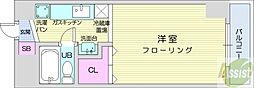 ラ・メール円山公園 1Kの間取図画像
