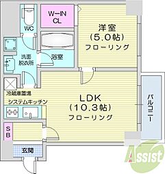 イリオスエフタ 1LDKの間取図画像