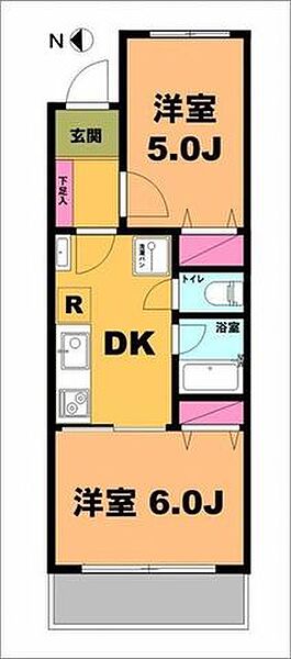 月村マンションＮＯ3 206｜東京都大田区大森西４丁目(賃貸マンション2DK・2階・34.00㎡)の写真 その2