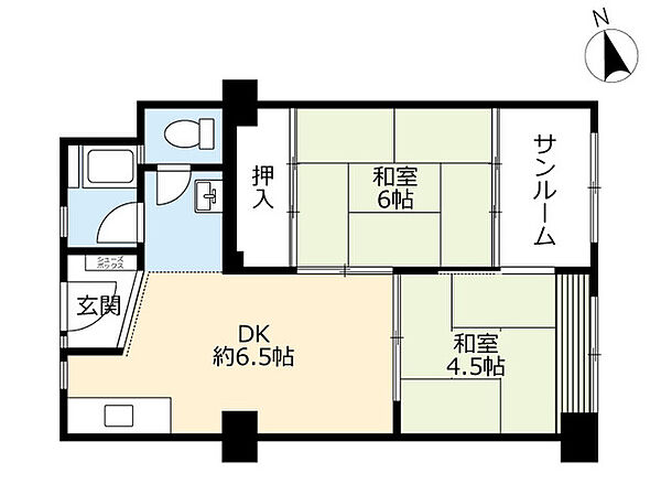 UR津島 ｜愛知県津島市藤浪町1丁目(賃貸マンション2DK・4階・45.90㎡)の写真 その2