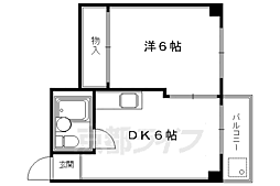 京阪本線 三条駅 徒歩8分の賃貸マンション 3階1DKの間取り