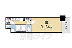 JR東海道・山陽本線 西大路駅 徒歩14分の賃貸マンション 2階1Kの間取り