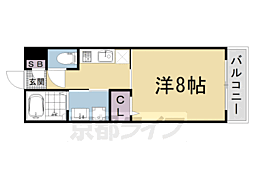JR山陰本線 丹波口駅 徒歩8分の賃貸マンション 5階1Kの間取り