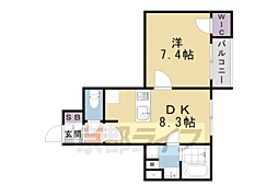 JR東海道・山陽本線 西大路駅 徒歩7分の賃貸マンション 6階1LDKの間取り