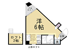 サンクレスト 4階ワンルームの間取り